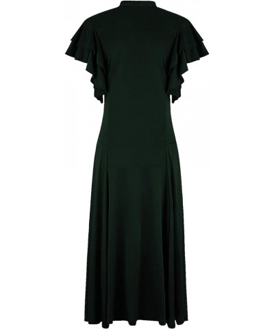 Women's Vintage 1920s V Neck Long Bias Cut Sleeveless with Flutter Sleeves Bowknot Flapper Dress Green $31.34 Dresses