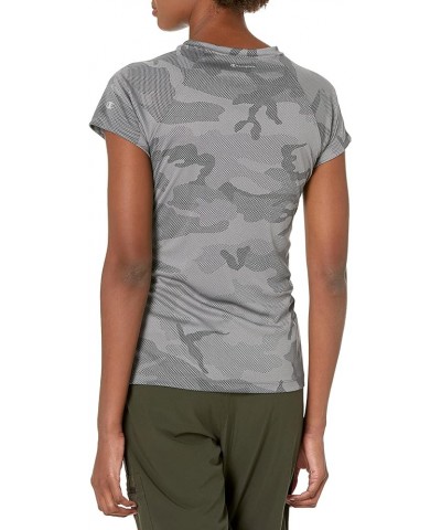 Women's Short Sleeve Double Dry Performance T-Shirt Stone Gray Camo $11.59 Activewear