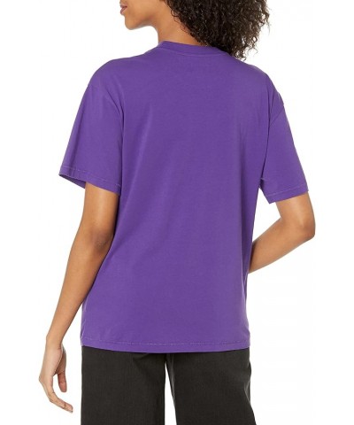 Women's Lydia Short-Sleeve Loose Drop-Shoulder Jersey T-Shirt Dark Purple $9.98 T-Shirts