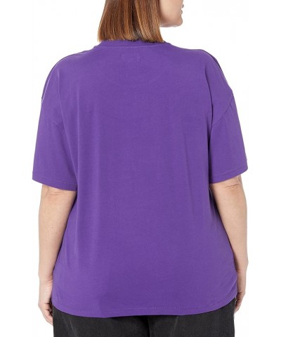 Women's Lydia Short-Sleeve Loose Drop-Shoulder Jersey T-Shirt Dark Purple $9.98 T-Shirts