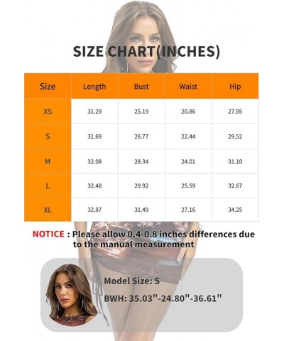 Sexy Mini Print Mesh Dress for Women, See Through Sleeveless Stretchy Bodycon Short Summer Dresses Brown $11.04 Dresses