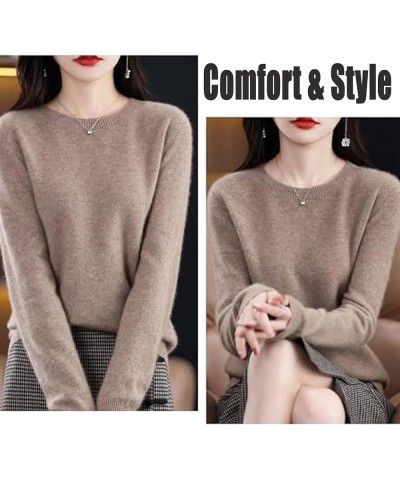 Cashmere Sweaters for Women, Cashmere Long Sleeve Crew Neck Lightweight Soft Knitted Pullover Jumpers (XL,Beige) Black X-Larg...