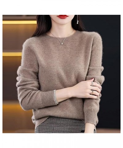 Cashmere Sweaters for Women, Cashmere Long Sleeve Crew Neck Lightweight Soft Knitted Pullover Jumpers (XL,Beige) Black X-Larg...