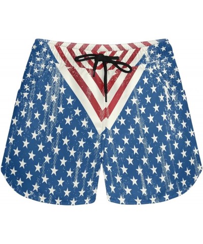 Hot Summer Beach Shorts for Women Hawaii Elastic Boardshorts Sports Pants Usa Flag $10.56 Swimsuits