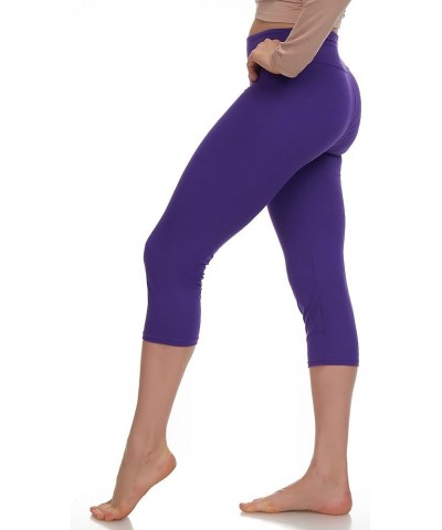 Lush Moda Leggings for Women - Ultra High Waisted - Solid Colors - Stretchy and Buttery Soft Purple $7.53 Leggings