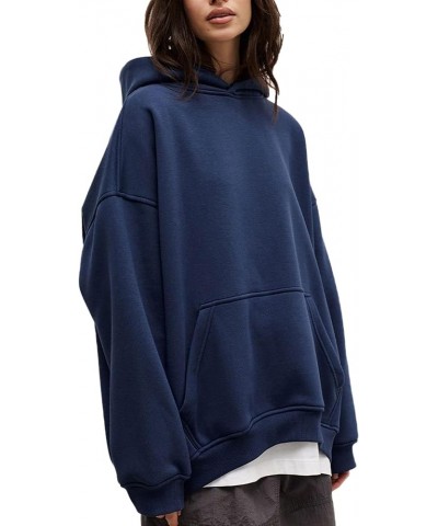 Womens Fashion Hoodies Oversized Sweatshirts Fleece Hooded Pullover Tops Sweaters Fall Winter Coat Clothes Navy Blue $17.15 H...