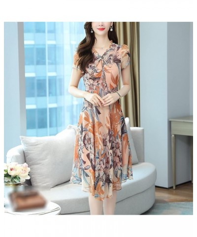 Women's Casual A-line Shirt Dress Floral Print Button up Midi Dress 19577 Style $14.24 Dresses