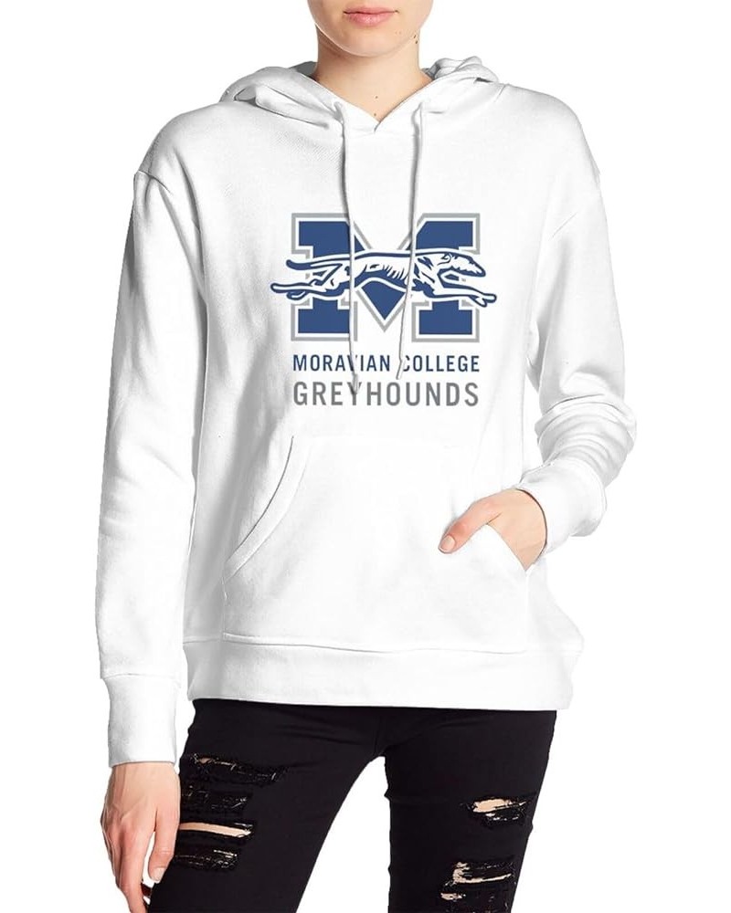 Moravian College Moravian University Logo Womens Casual Hoodies Pullover Tops Drawstring Long Sleeve Sweatshirts White $15.50...