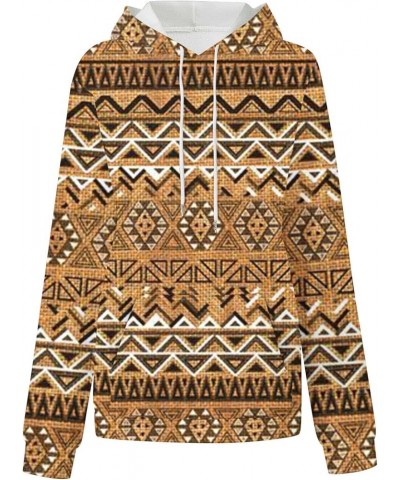 Womens Aztec Print Sweatshirt Ethnic Geometric Graphic Hoodies Vintage Western Tribal Drawstring Pullover Plus Size Hoodies 2...