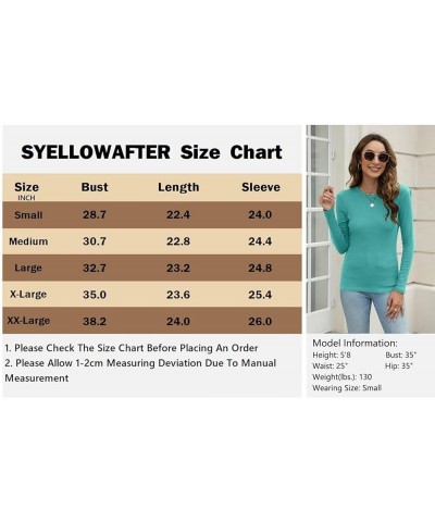 Womens Crewneck Tunic Long Sleeves Slim Fitted Ribbed Knit Tops Casual Warm Fall Basic Shirts 1 Turquoise $13.79 Tops