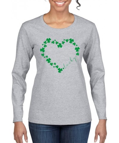 Magically Delicious Funny Irish Clover Drinking St. Patrick's Day Womens Graphic Long Sleeve T-Shirt Heather Grey-2 $12.60 T-...