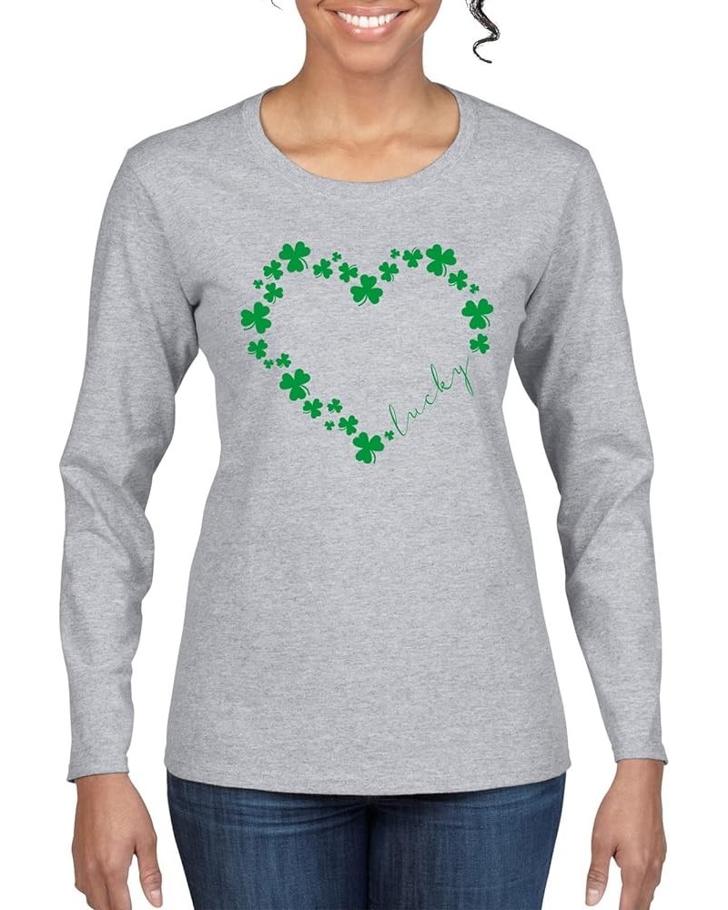 Magically Delicious Funny Irish Clover Drinking St. Patrick's Day Womens Graphic Long Sleeve T-Shirt Heather Grey-2 $12.60 T-...