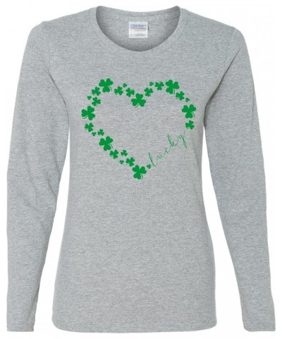 Magically Delicious Funny Irish Clover Drinking St. Patrick's Day Womens Graphic Long Sleeve T-Shirt Heather Grey-2 $12.60 T-...