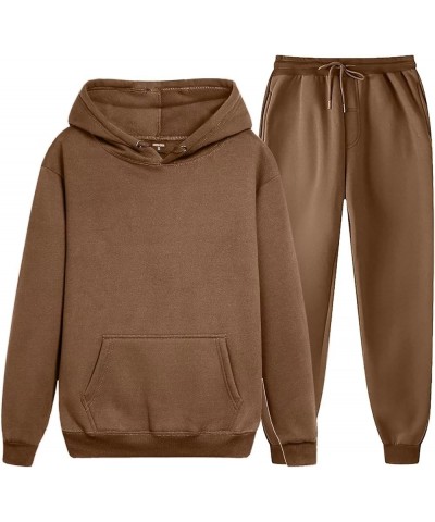 Sweatsuits For Men Womens Tracksuit 2 Piece Jogger Set Hoodie Sweatershirt and Sweatpant Sweatsuit Brown 01 $15.30 Activewear