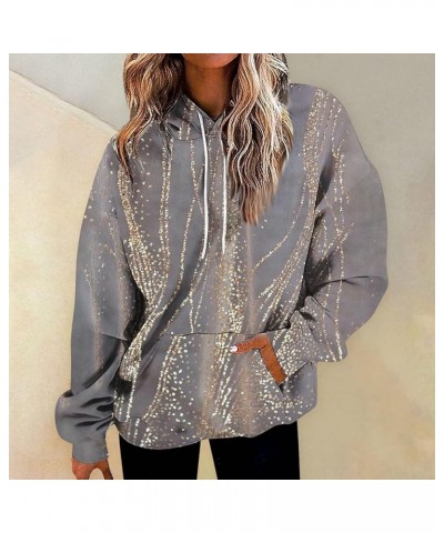 ADHOWBEW Oversized Sweatshirt for Women Fashion Y2k Graphic Drawstring Hoodies Sweaters D-dark Gray $12.14 Jackets