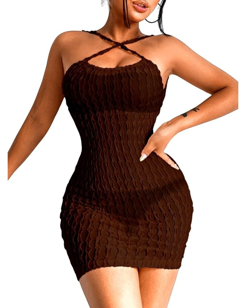 Beach Cover Up For Women, Summer Backless Sundress, Cruise Vacation Coffee $16.79 Swimsuits