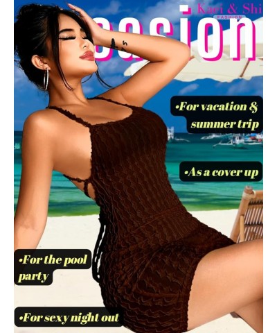 Beach Cover Up For Women, Summer Backless Sundress, Cruise Vacation Coffee $16.79 Swimsuits