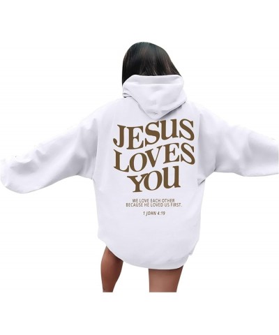 Jesus Loves You Hoodie for Women Men Have A Good Day Christian Hooded Sweatshirts Bible Verse Religious Pullover Tops 07-whit...