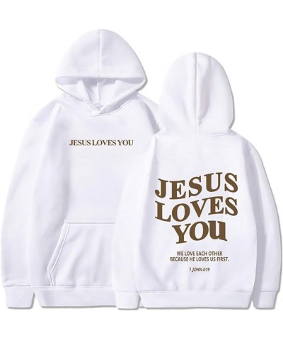 Jesus Loves You Hoodie for Women Men Have A Good Day Christian Hooded Sweatshirts Bible Verse Religious Pullover Tops 07-whit...