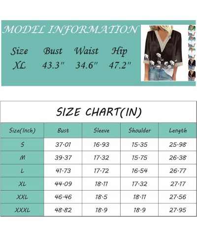 3/4 Length Sleeve Shirts for Women Womens Fall Fashion 2023 Casual Dressy Business Blouses V Neck Spliced Tops 04-black $7.83...