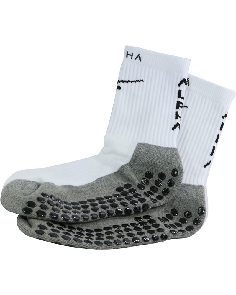 Alpha Training Soccer Grip Socks - Grip Boost Socks for Men, Anti Slip Socks for Men, Women, and Youth, White Grip Socks Whit...