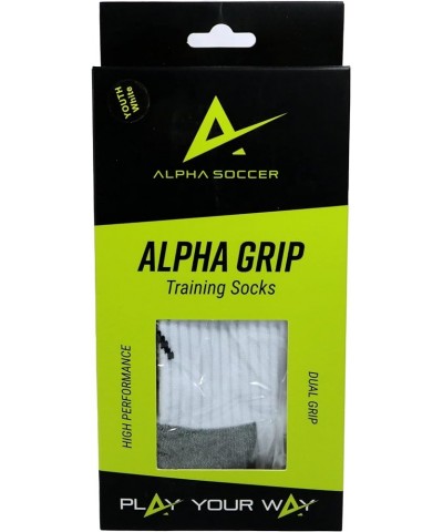 Alpha Training Soccer Grip Socks - Grip Boost Socks for Men, Anti Slip Socks for Men, Women, and Youth, White Grip Socks Whit...